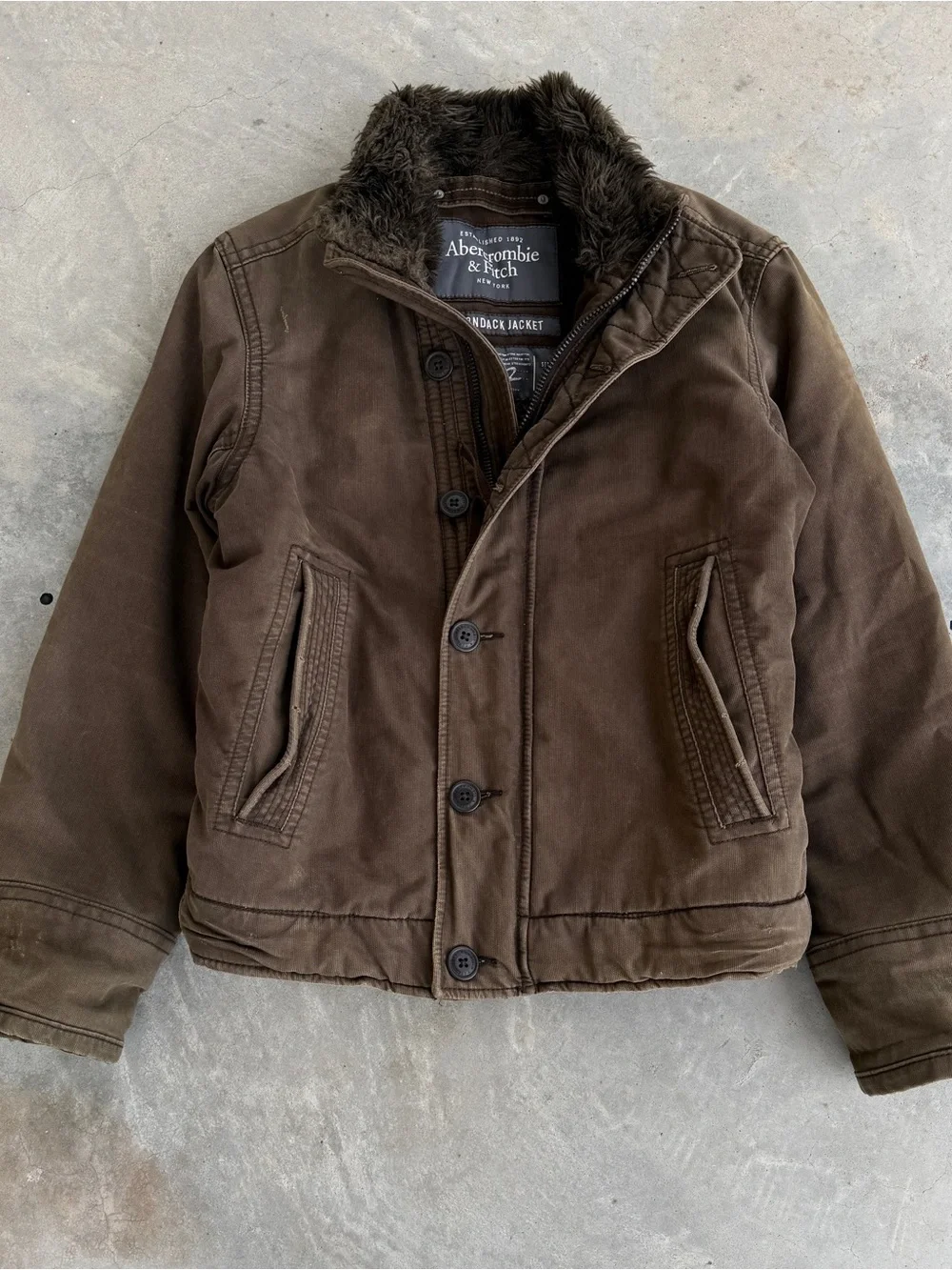 2000s Grunge Fur Abercrombie & Fitch Japanese Adirondack Jacket